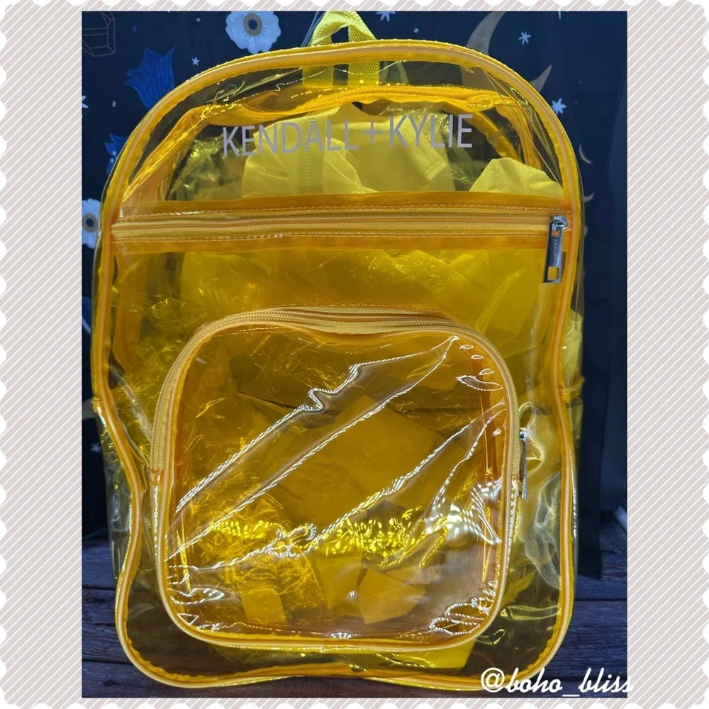 KENDALL + KYLIE | Translucent Yellow Full Size Backpack NWT